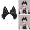 Gothic Plush Foxes Headband Woman Girls Cartoon Cat Ear Hairband for Photography