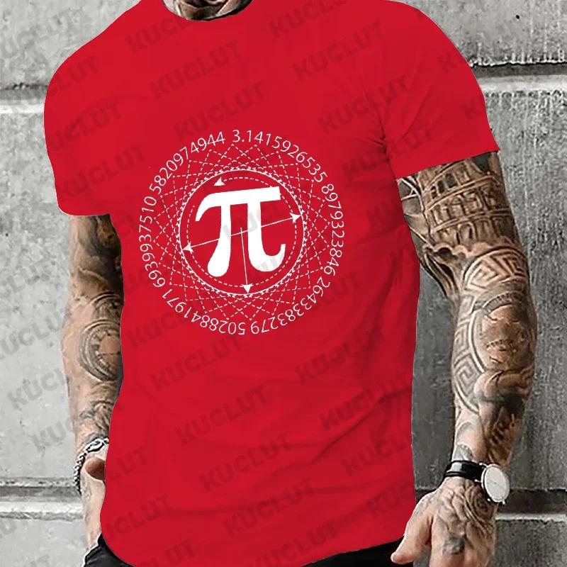 Men's Clothing Math Pi Symbol Design T-shirts for Men Short Sleeves T-Shirt Unisex Women Tees Funny Mens T-Shirt Clothes Chemise