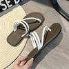 French set of toe flat-bottomed cool slippers women's summer wear 2025 new beautiful fairy style with skirt beach sandals