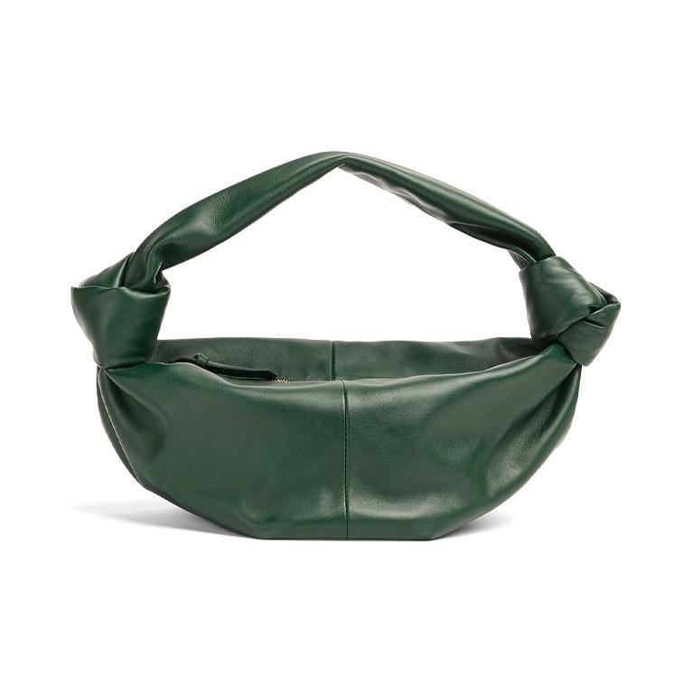 

Bottega Veneta Knot Zip Closure Leather Mini Handbag Women Handbags Dark-Green 629635-VCP41-3035 Basic Set (Bag+Dust Bag)