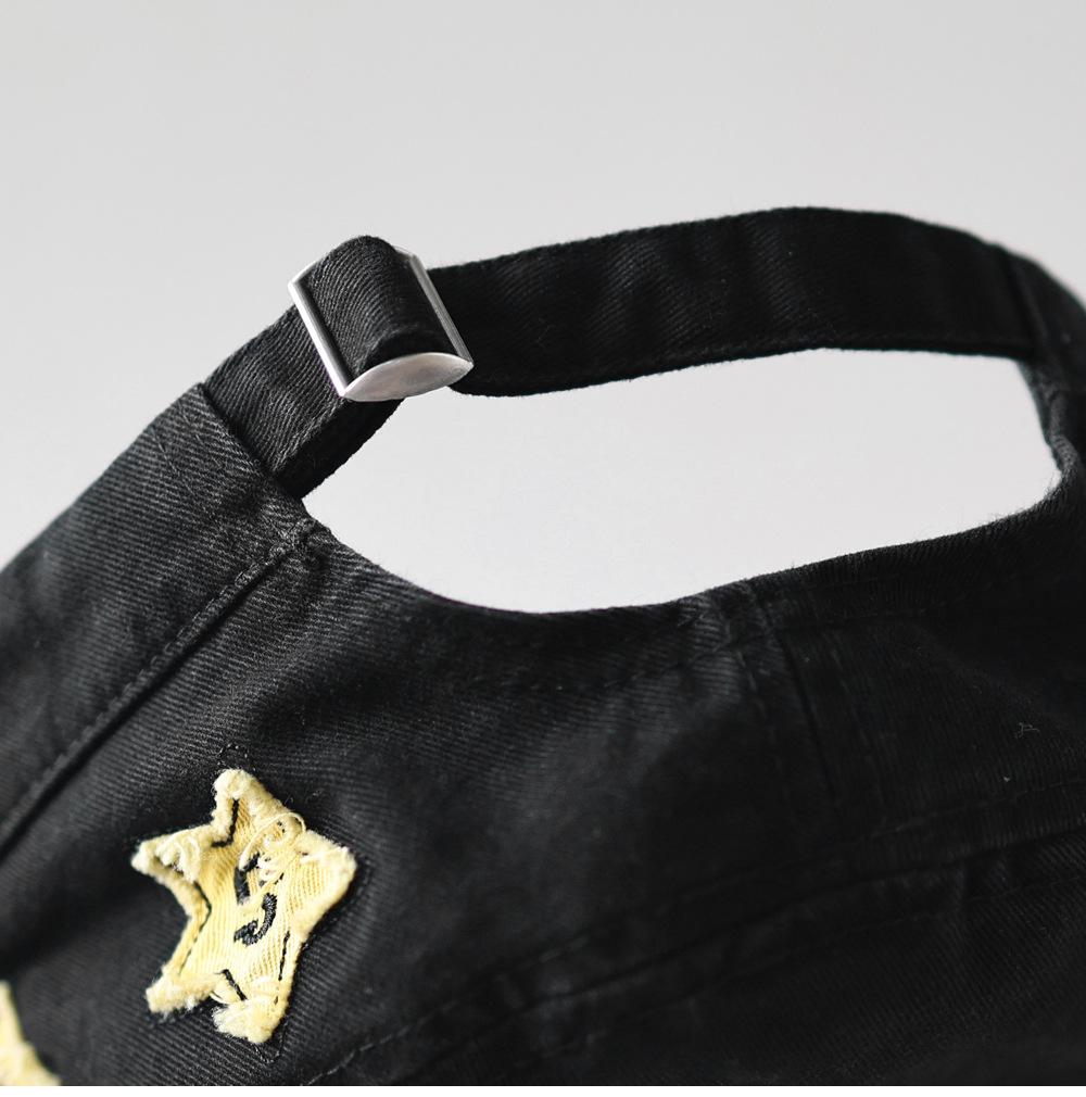 Fashion Hat appliqué faux edge five-pointed star letter embroidered baseball cap, trendy versatile niche casual sun hat for men and women