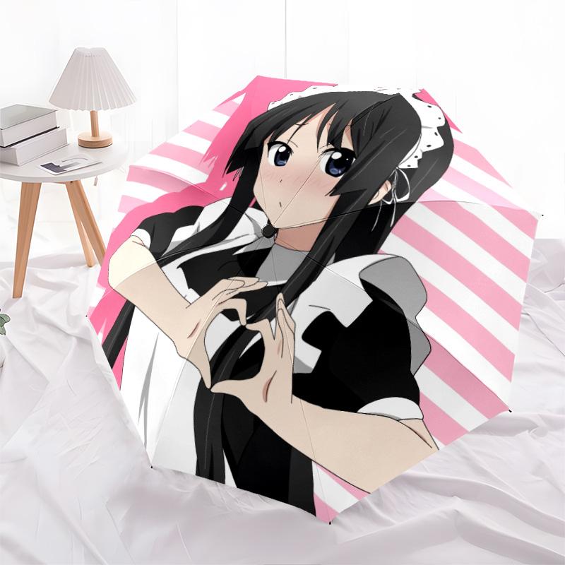 Maid Pattern, Automatic Folding Umbrella, Portable and Foldable Design, 8 Ribs, a Christmas or Birthday Gift.