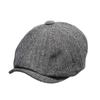 1pc Men Herringbone Beanie Cap Warm Easy To Carry Multifunctional Tweed Newsboy Hat,Suitable for Daily Wear,walking,playing Golf