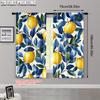Blackout Curtain Popular Print Lemon Leaf Versatile Polyester Without Rod Thermal Insulation Functions Set Of 2 Made Washable