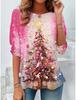 Women's Sweatshirt 3D Prints Christmas Theme Kawaii Graphics Long Sleeve T-shirt Casual Loose Fit O-Neck Tee Long Sleeve Tops