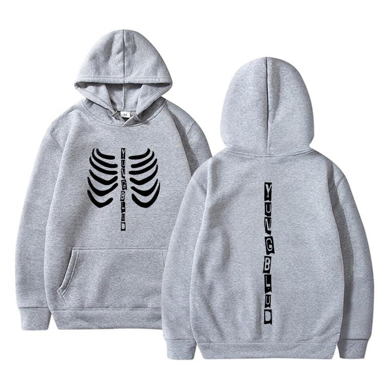 Singer Yungblud Skeleton Graphic Hoodie Men Women Fashion Rock Popular Pullover Unisex Casual Fleece Cotton Vintage Hoodies