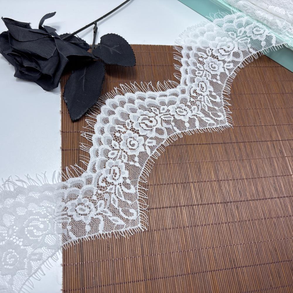 3m X 14cm Narrow Chantilly Lace, Inelastic French Eyelash Lace Trim for Lingerie, Bra, Underwear, Dress, Garment, Sewing & Crafting