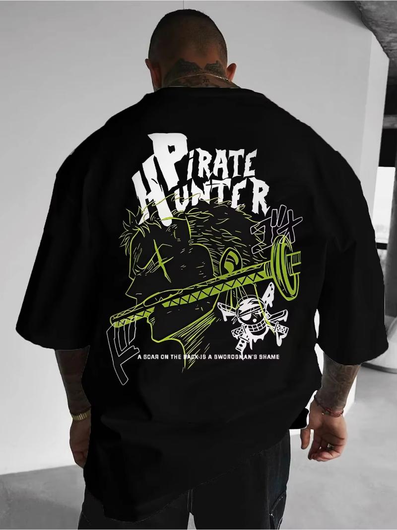 

One Piece Zoro Anime Men Tshirt Summer Cotton Women Short Sleeve Graphic Tee Pirate Streetwear Oversized Casual Top Y2k Clothes S