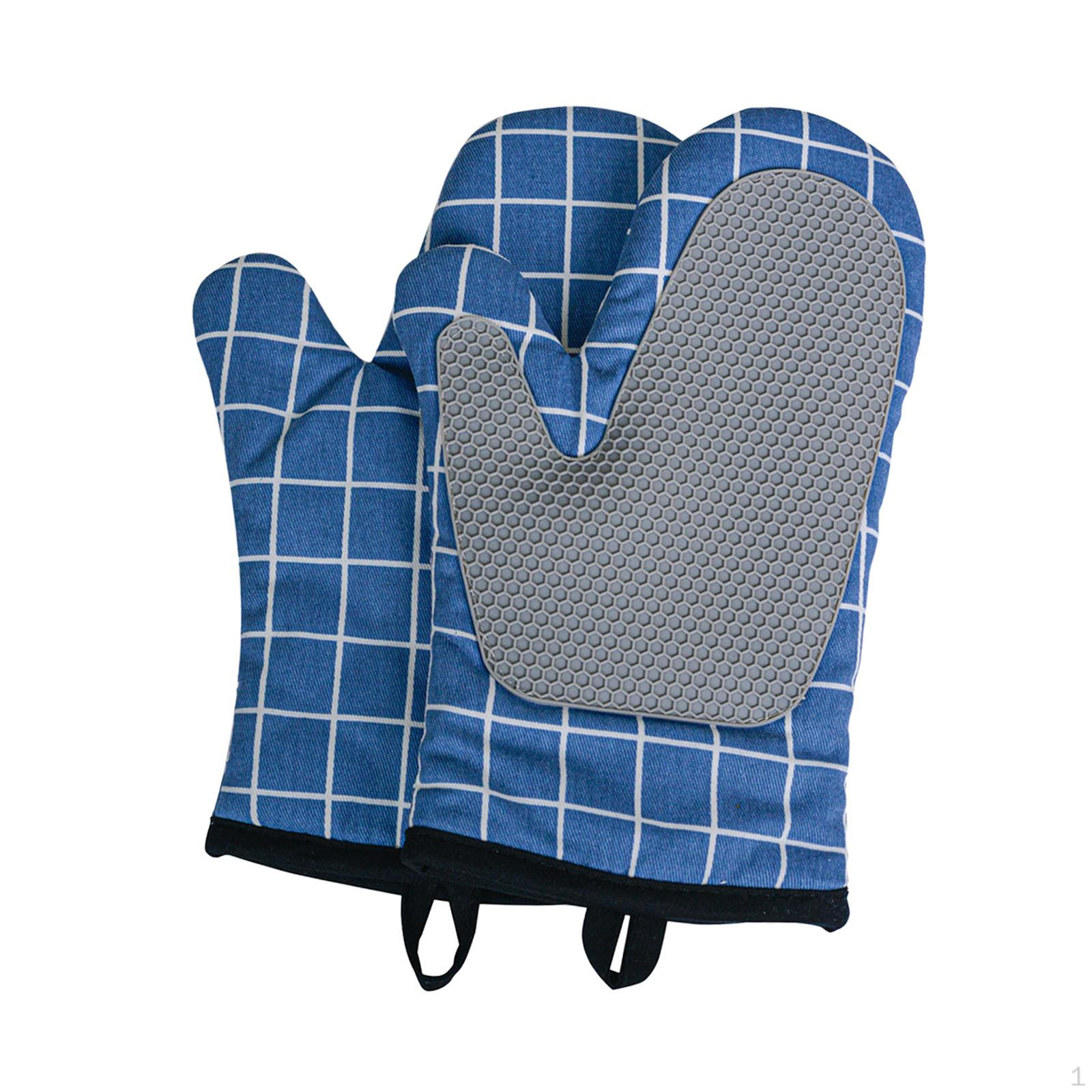 Heat Resistant Oven Gloves Kitchen Mitts Multipurpose 18x28cm, Easy to Use ,Splicing Silicone