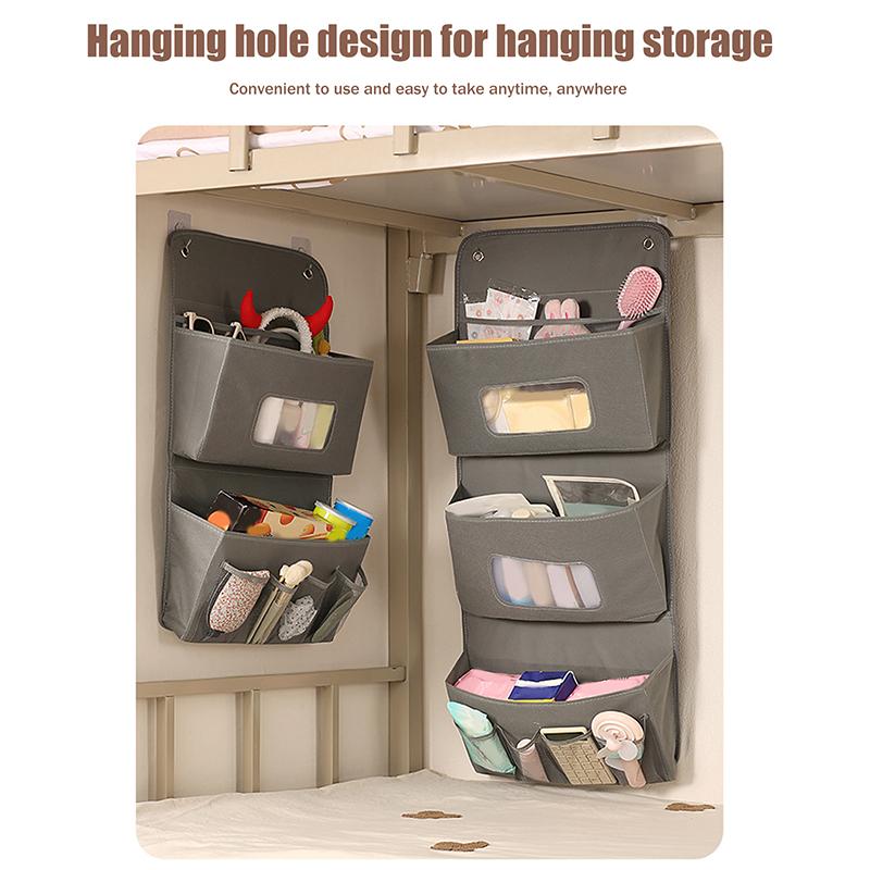 Nordisches Gitter Multifunktionaler Schlafzimmer Wandaufbewahrung Hängebeutel Organizer Nachttisch Tür Mehrschichtiger Hängeaufbewahrungskorb Stoff