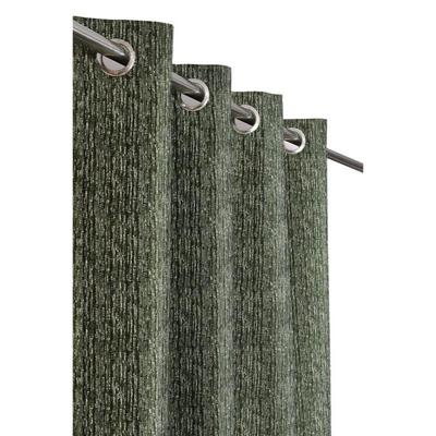 Set om 2 Delar Kraftig Kvalitet Polyester Texturdesign Grön Färg Öljetter Fönstergardiner