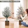 90 cm Prelit Flocked Christmas Tree, Base Stand, Green White