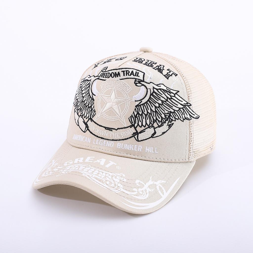 Pentagram Skull Mesh American Locomotive Cap Truck Driver Hat Breathable Baseball Cap