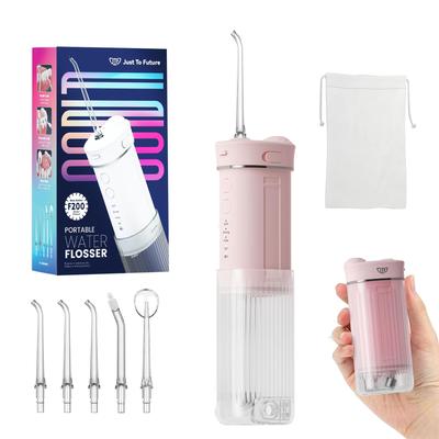Oral Irrigator Jet Washer with 230ml 5 Replacement Mini Portable 4 11 Intensity IPX7 USB Perfect for Travel Home Includes Storage Pouch Tank,