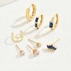 European and American Fashion Individuality Simple Geometric Stud Earrings Ear Clips Earrings Unisex Double C Cartilage Earclips Earrings