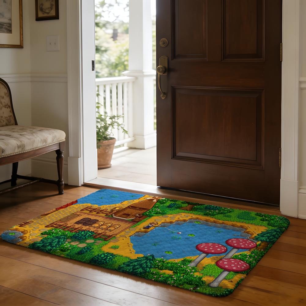 Floor Mat Soft Flannel Rug Non Slip Absorbent Mat for Bathroom Bedroom Home Decor Hot Anime S Stardew V Valley