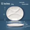 LIJIA FITMENT White Melamine Divided Canteen Plate