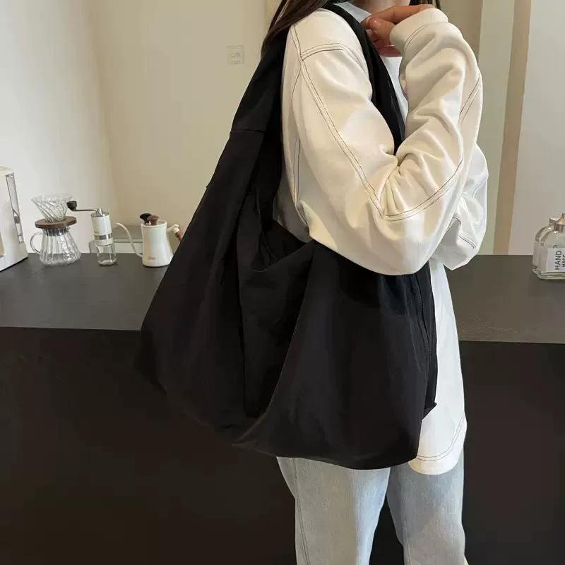 Women's Lightweight Slouchy Tote Bag, Casual Shoulder Bag with Multiple Pockets & Large Capacity, Perfect for Daily Commute, School and Travel