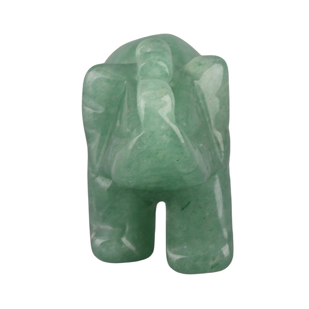 1.5inch Natural Stone Carved Elephant Crystal Figurine Home Decoration Furnishing Article (#07)