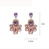 For Women Pendant Crystal Purple Rhinestone Dangle  Earrings Drop Earrings Jewelry Stud Earrings