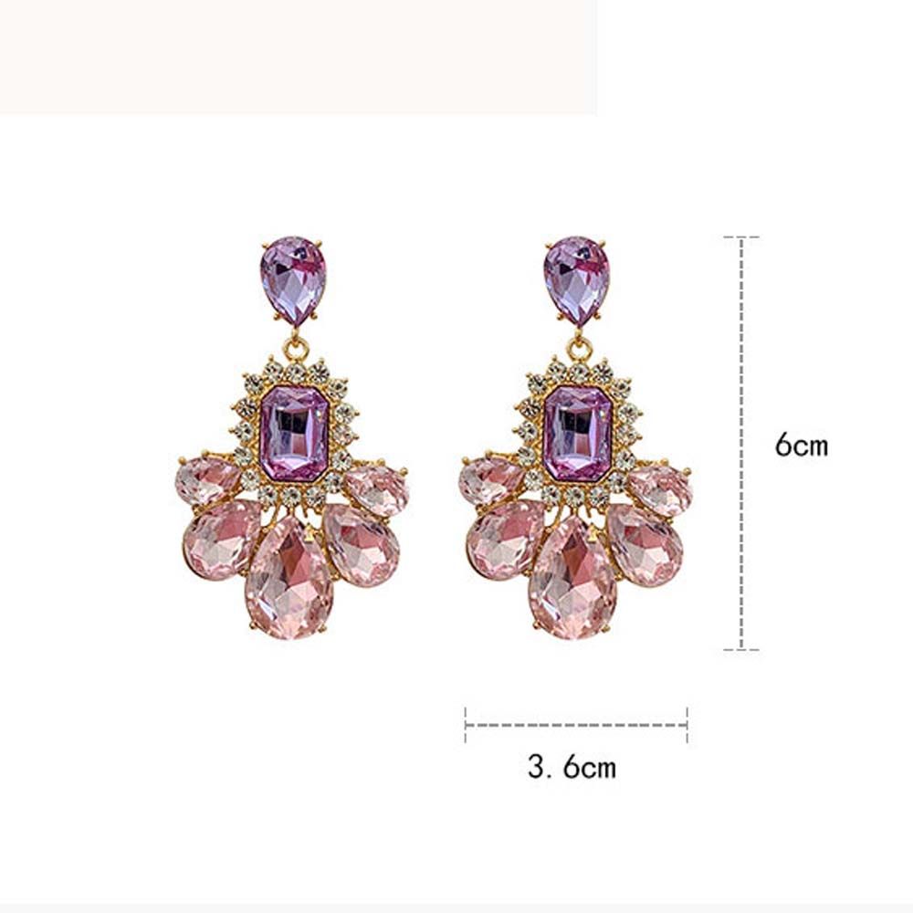 For Women Pendant Crystal Purple Rhinestone Dangle  Earrings Drop Earrings Jewelry Stud Earrings