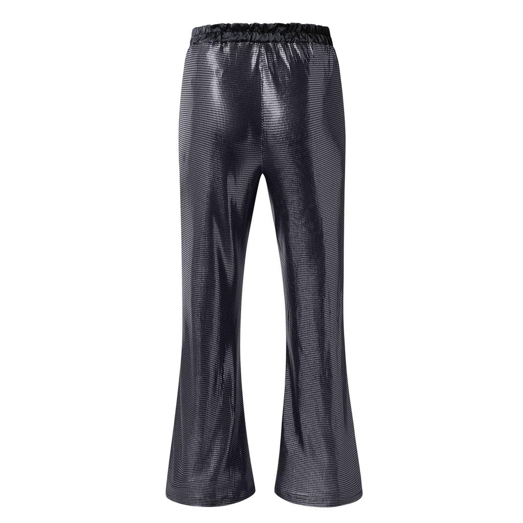 Men's Sequined Bell Bottom Pants for Stage Performance and Casual Wear Spring and Fall