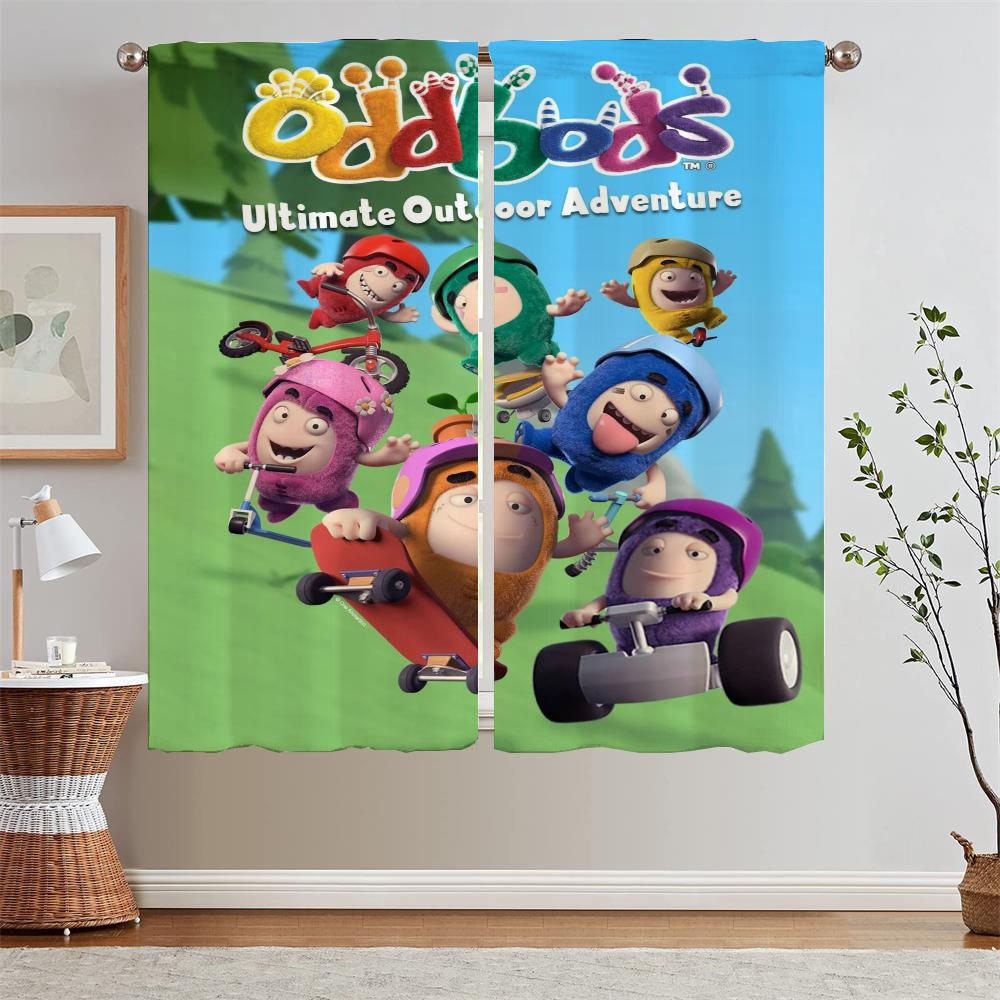 Oddbods Podwiązki do zasłon zaciemniających Zasłony do sypialni 2 sztuki Zasłona zaciemniająca do pokoju dziecięcego Rolety okienne Parawan Loki Dom