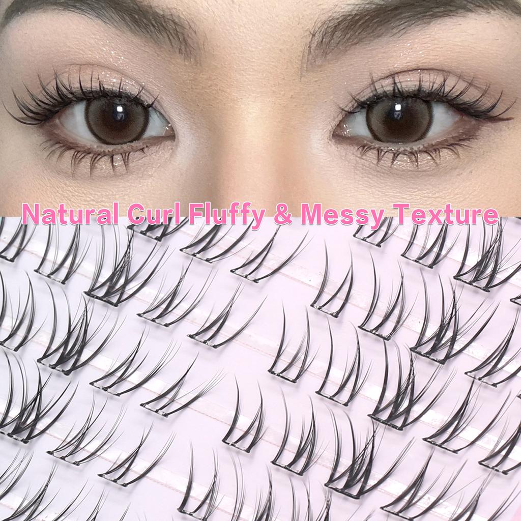 Brown Lashes New Type 10 Rows Glue Free Lashes Easy Application Eyelashes Reusable Lash Clusters with No Glue Needed