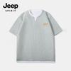 JEEP SPIRIT Herren Waffelstrick Fake-Zweiteiler Kurzarm-T-Shirt