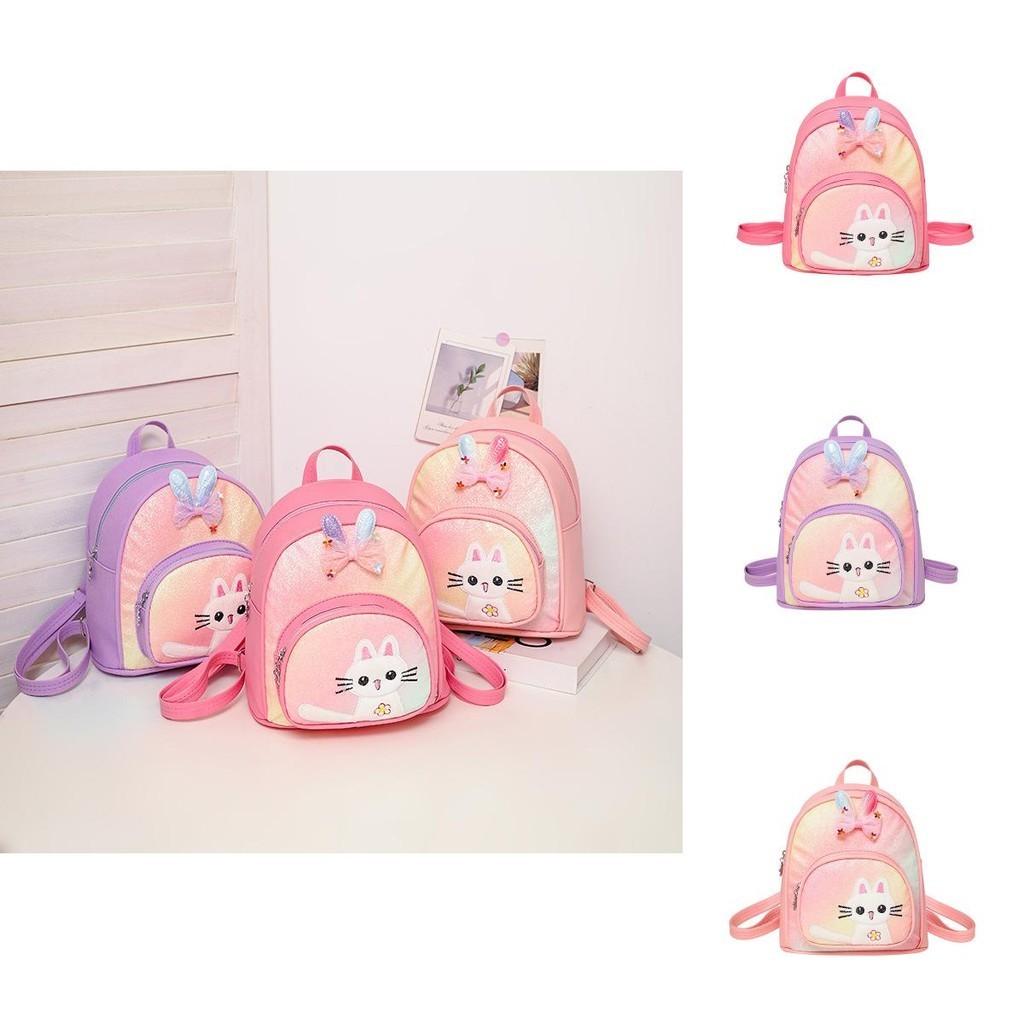Cute Cartoon Cat Backpack For Girls Adorable Lightweight Toddler School Bag