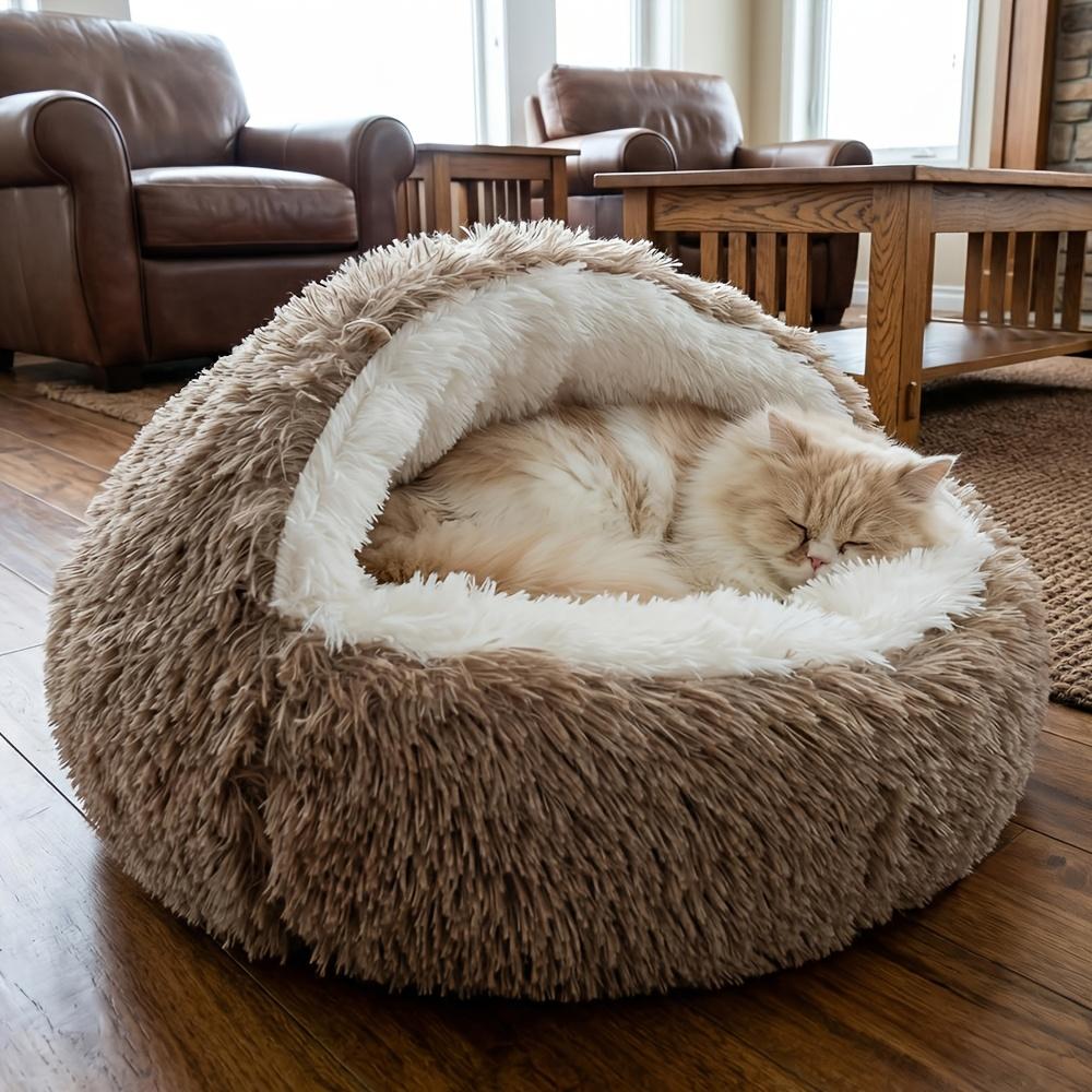 Winter Warm & Comfortable Semi-Enclosed Shell-Shaped Pet Bed - for Dogs & Cats Exclusive, Cozy Enclosed Winter Nest, Made of Soft PP/Sponge