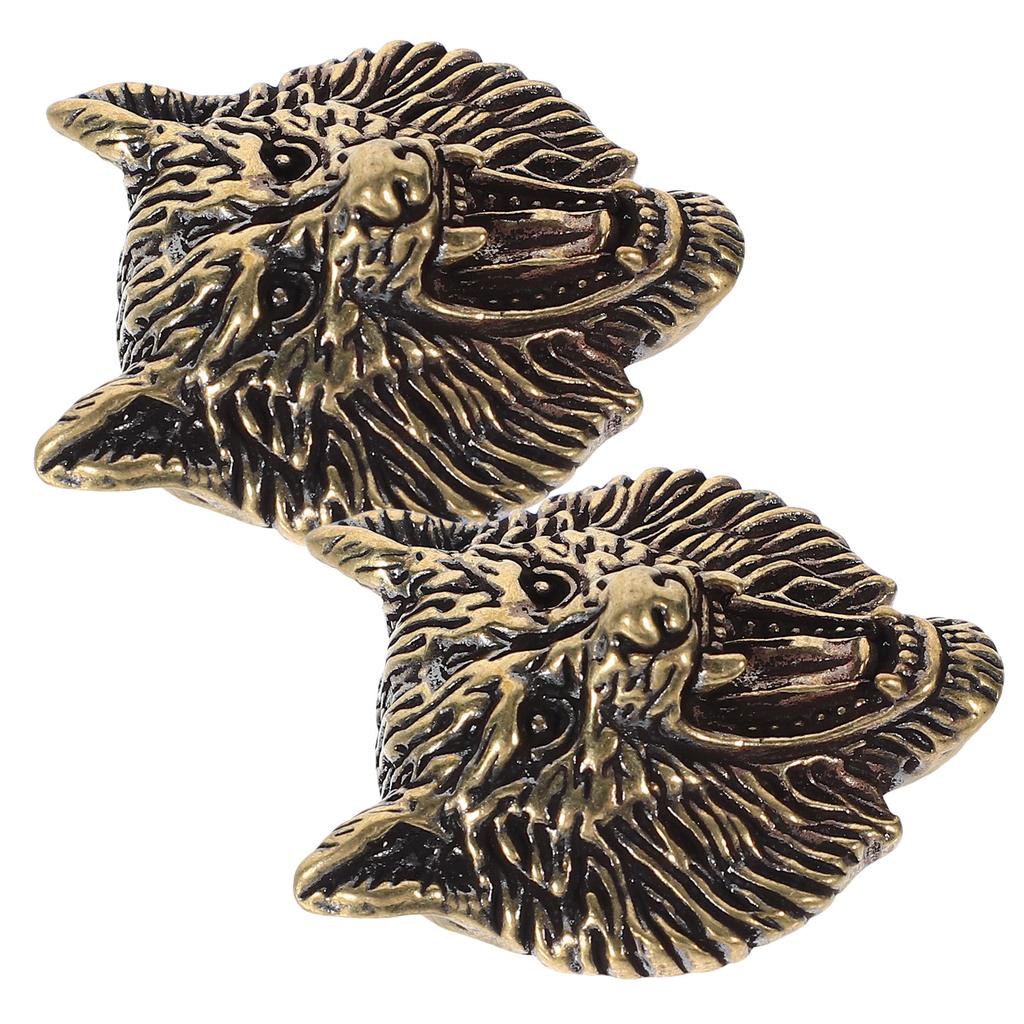 2 Pcs Brass Vintage Wolf Bag Buckle Concho Snap Fastener Clasp Rivet For DIY Craft Accessory Metal Garment Rivets
