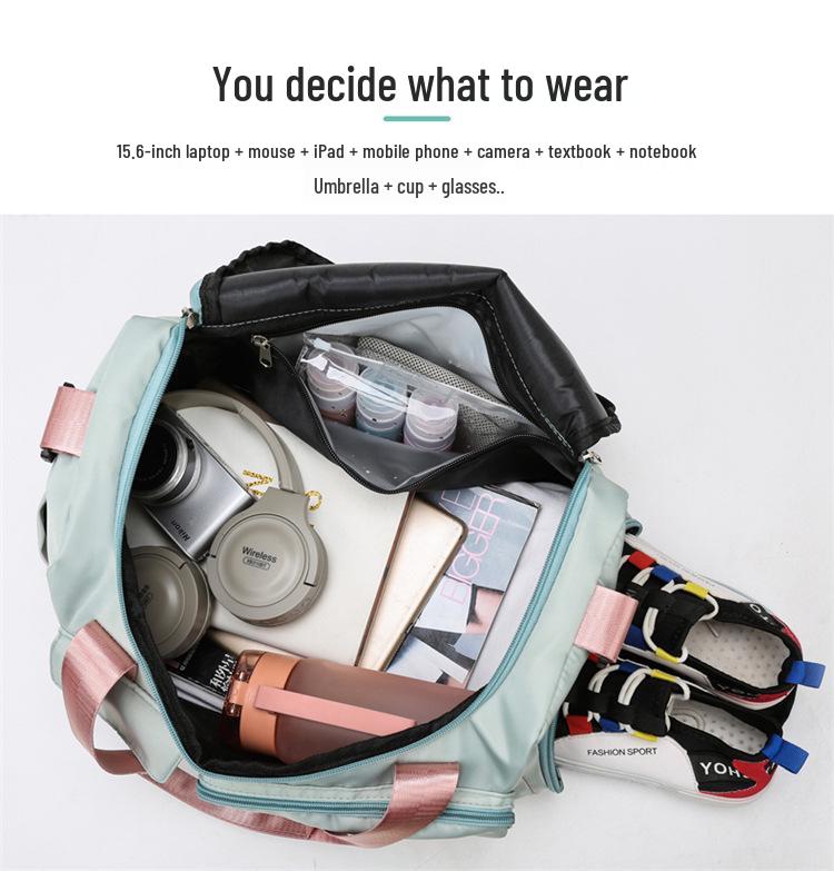 2024 Trendy Sports Gym Bag with Wet/Dry Separation, for Men & Women - Oxford Cloth, Handheld/Shoulder, Ideal for Travel & Swimming