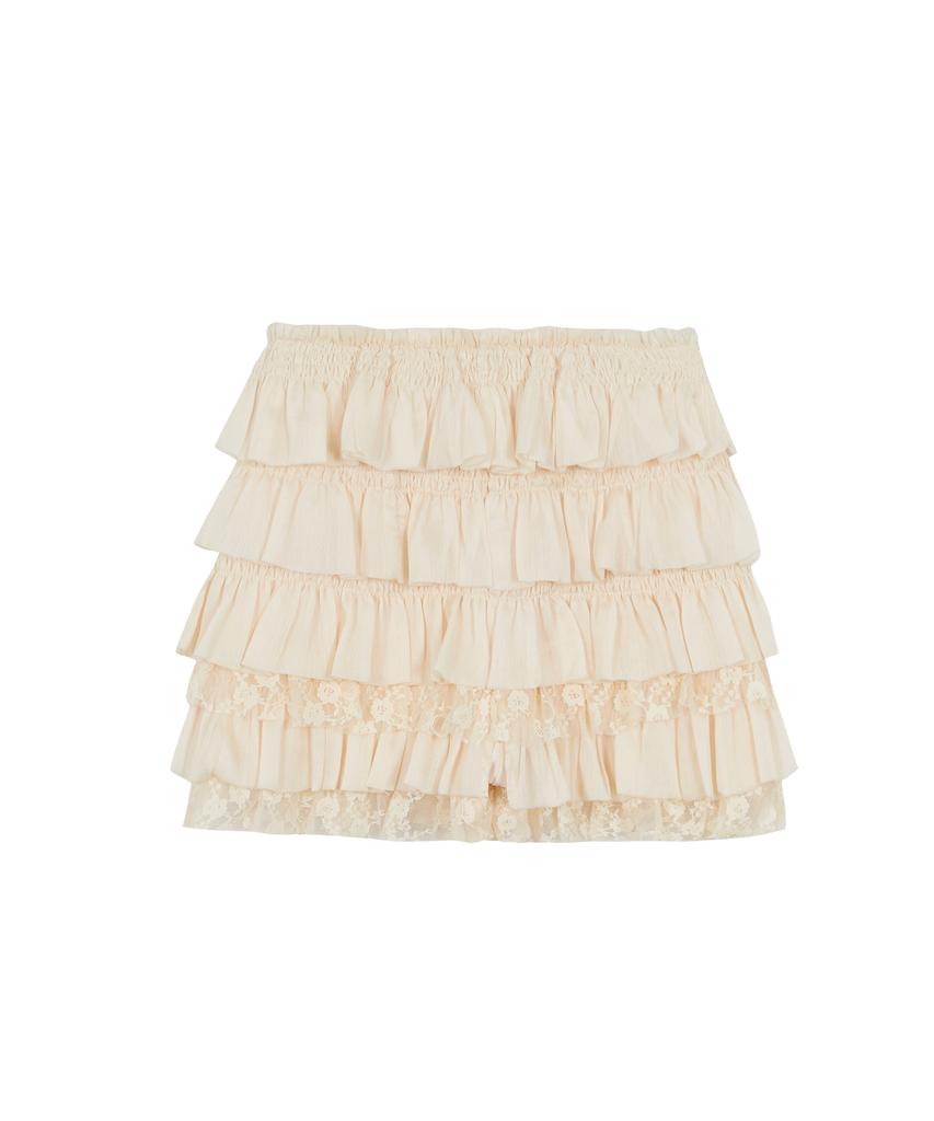 ILLIGO Tiered Frill Skirt Pants Ivory