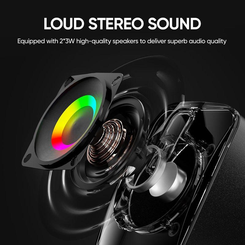 Home office computer speaker with microphone stereo 3.5mm AUX RGB colorful light computer speaker suitable for desktop laptops