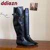 Fashion Fashion Pointed Toe Women Knee High Boots Female Buckle Shoes Party Modern Ladies Long Boots With Height Increasing Shoes
