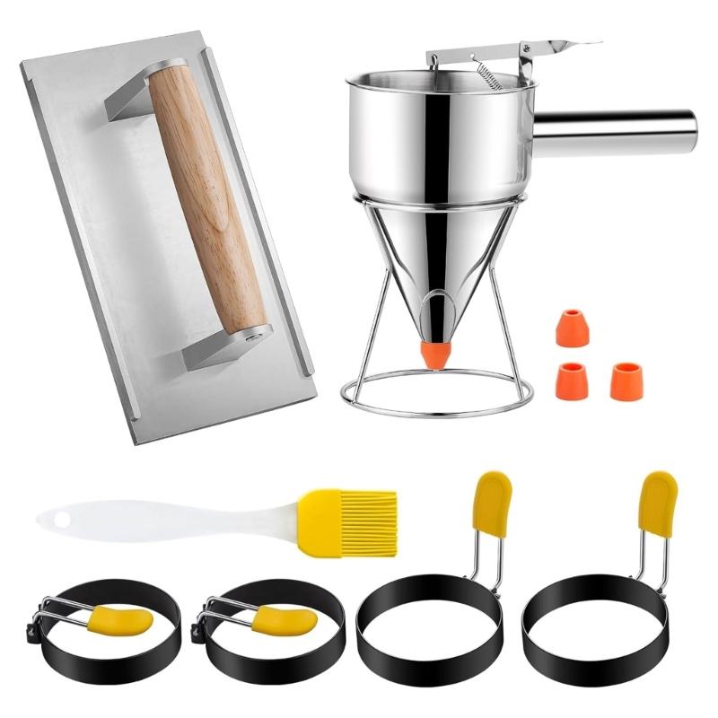 Practical Pancake Batter Dispenser Cake Dispenser Stainless Steel Batter Funnel Suitable for Baking Cupcakes Cakes 1