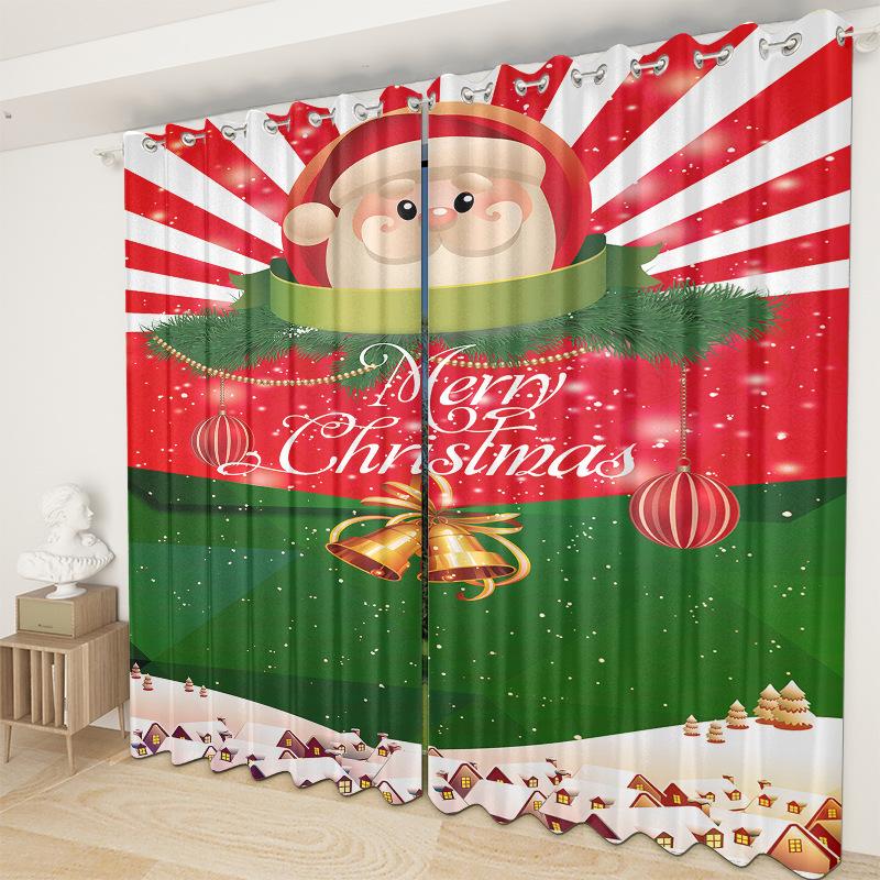 Christmas Curtains Bedroom Living Room Balcony Blackout Curtains Office Hotel Insulation Curtains