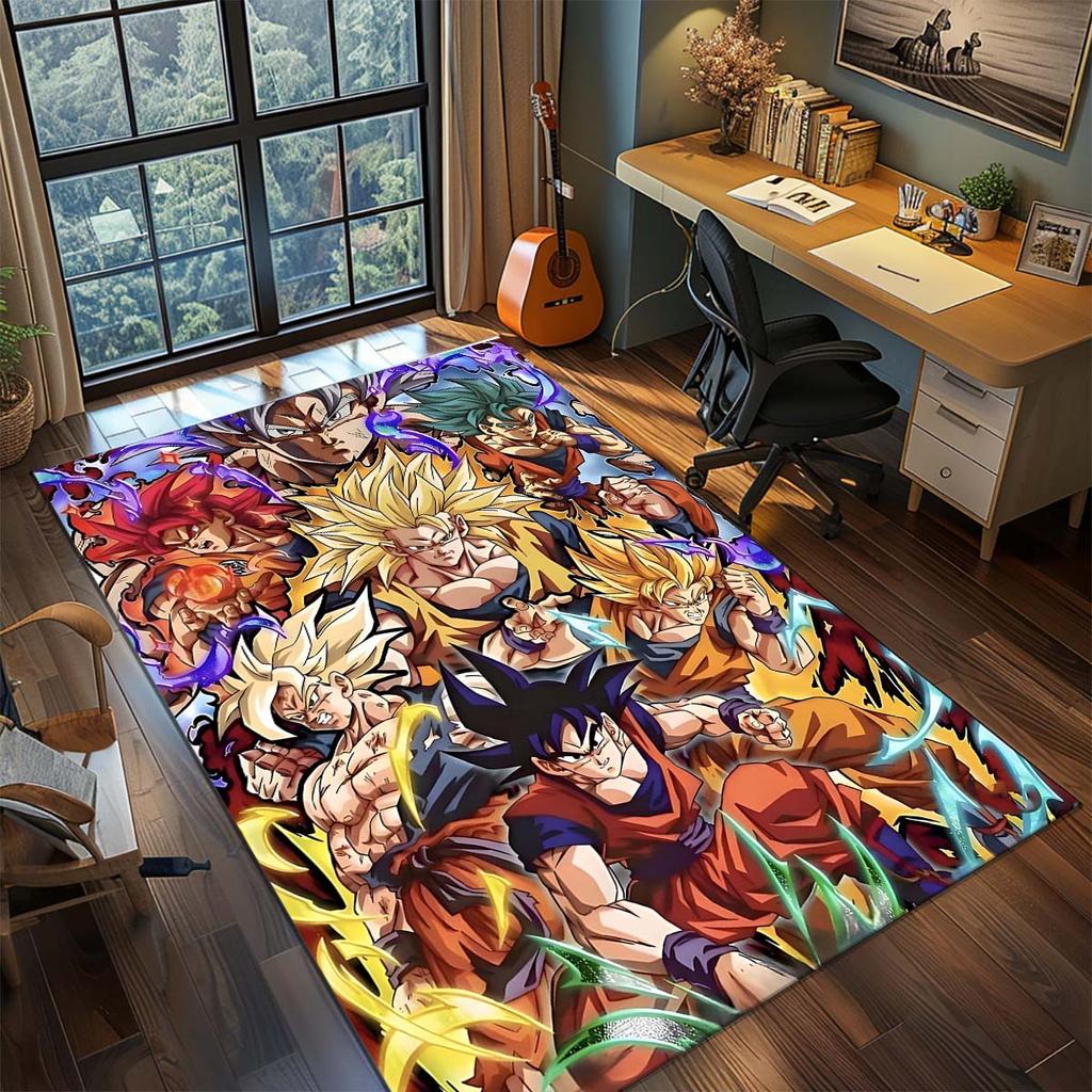 Dragon Ball Goku Anime Rug Carpet Large Area Rug Non Slip Washable Floor Mat Gamer Room Bedroom Home Decor -QJY