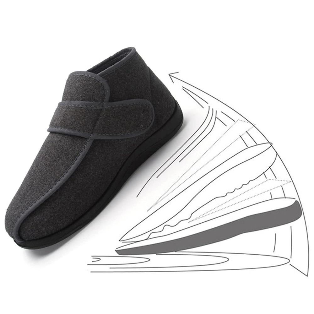 Hausschuhe für Diabetiker, Fußkorrektur, dicke, breite Komfortweite bei Fersenschmerzen, verstellbar, leicht an- und auszuziehen, Schuhe für Damen und Herren