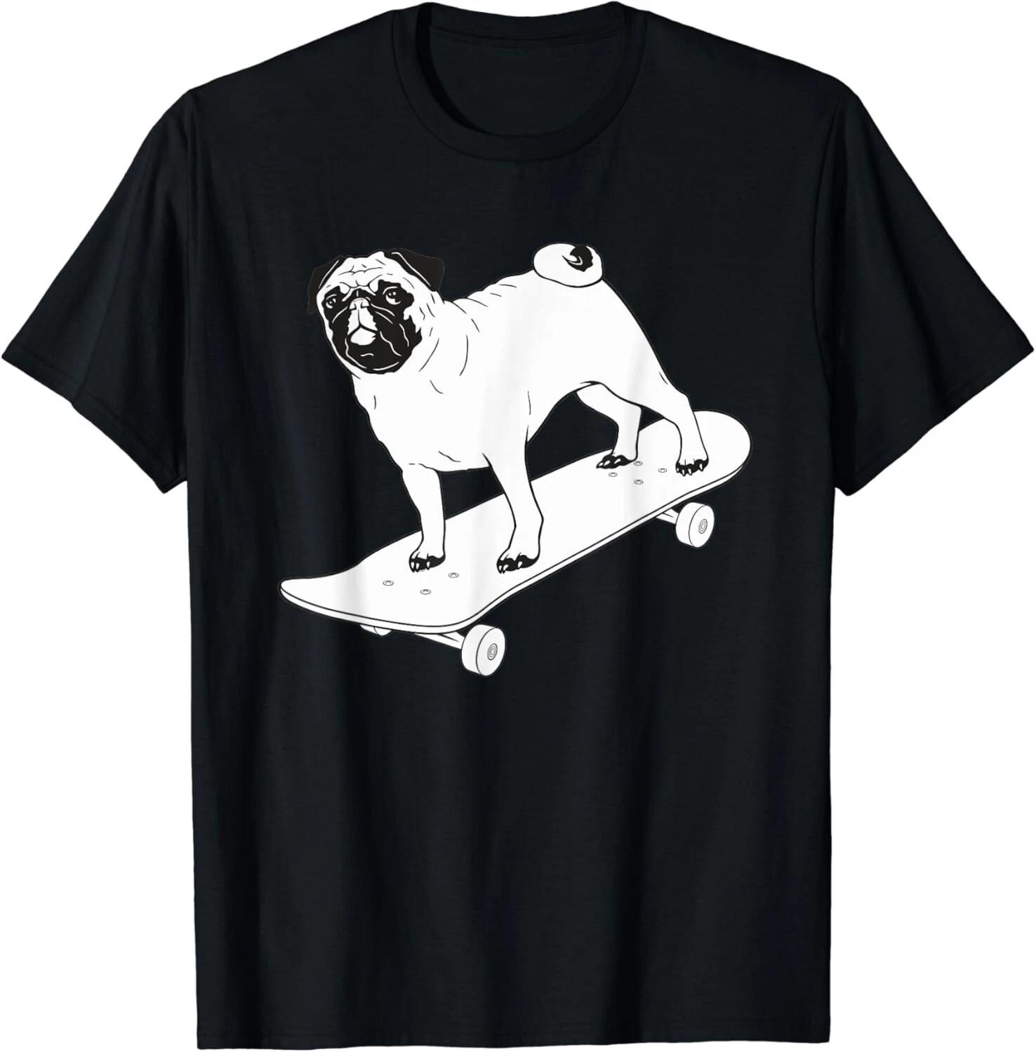 

Skateboard Pug Puppy Dog Skateboarding Gift Unisex T-Shirt 3XL