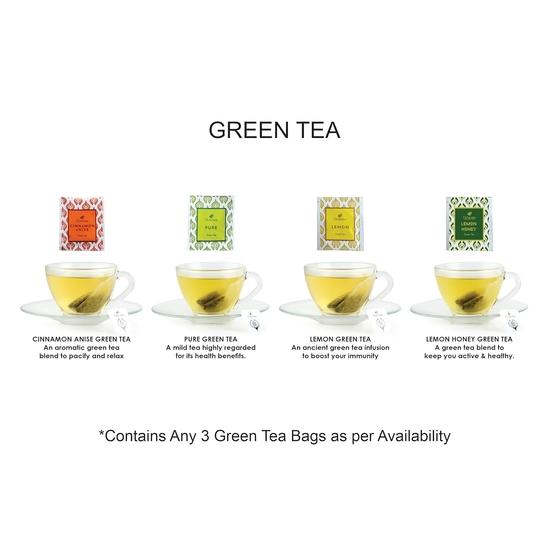Octavius Sortierter Grüner Tee - 25 Teebeutel | Tee-Geschenksets | 3 Sortierter Grüner Tee | Zimt Anis, Pur Grün, Zitrone | Tee-Geschenkdose | Geschenkbox