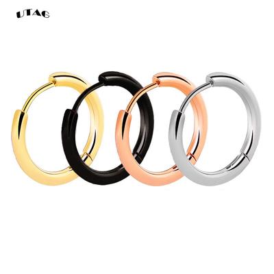 Utag Hoop Earrings Women Gold /Rose Gold /Black Color Round Circle Earring Ear Ring Clip Earrings Aretes Mujer
