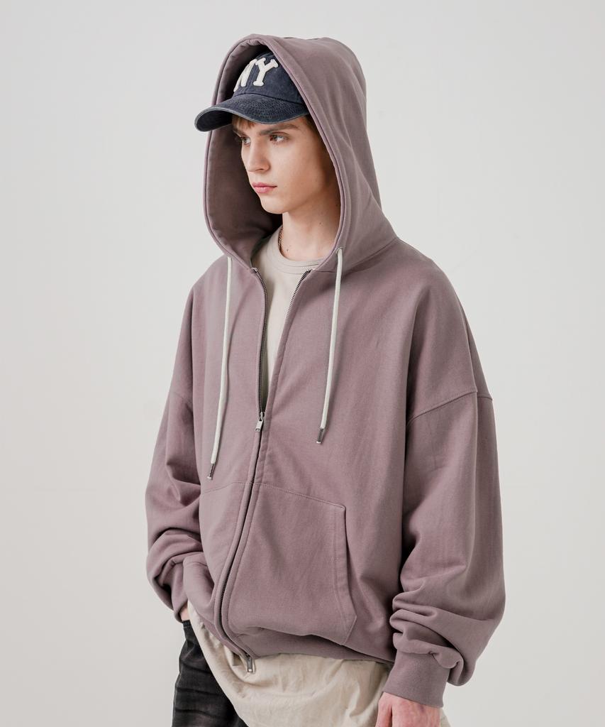 Ezkaton Over Drop Heavy Cotton Zip-Up Dusty Pink Shot6766