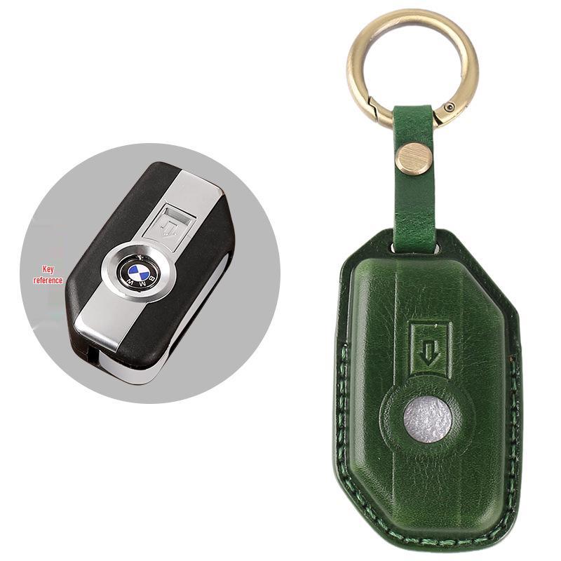 BMW Motorcycle Key Case for R1250GS ADV, C400GT, and 750GT - Cowhide Leather Key Bag with Buckle