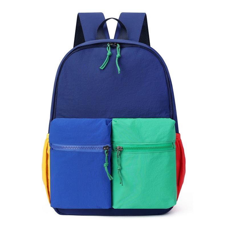 Schoolbag New High-value Children's Schoolbag Korean Version Cute Contrasting Color Student Backpack Large Capacity Lightweight Weight Backpack