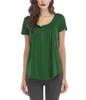 2025 New Summer Women's Oversized Soft T Shirt Casual Short Sleeve Loose Tops Plus Size Solid Button Design