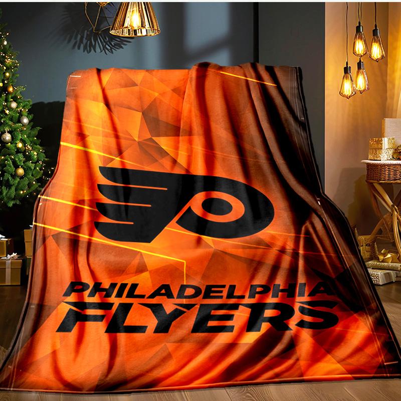 Flyers Hockey Logo Art Blanket Flannel Throw for Sofa, Indoor, Camping, Living Room, Office, Chair, And Bed Soft Birthday Gift