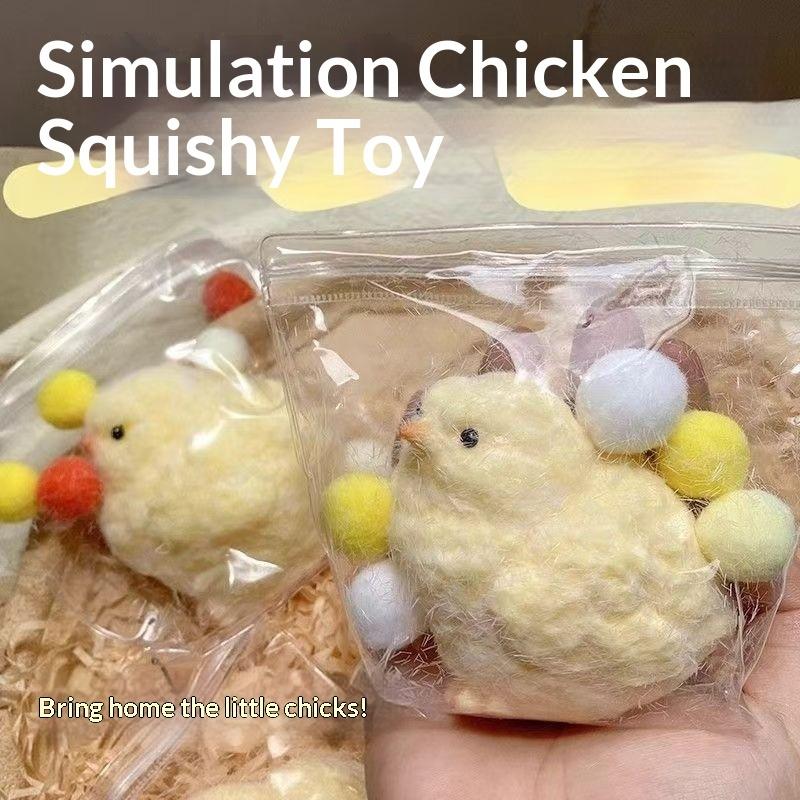 Simulation Yellow Chick Squishy Toy Food Grade Silicone Soft Handmade Water Sense Stress Relief Toy For Kids Adults