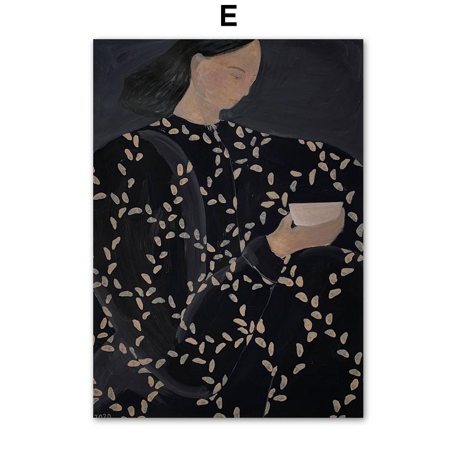 Lines Curve Girl Geometry Modern Abstract Posters And Prints Wall Art Canvas Painting Hotel Bar Pictures For Living Room Decor
